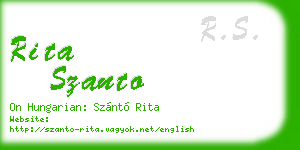 rita szanto business card
